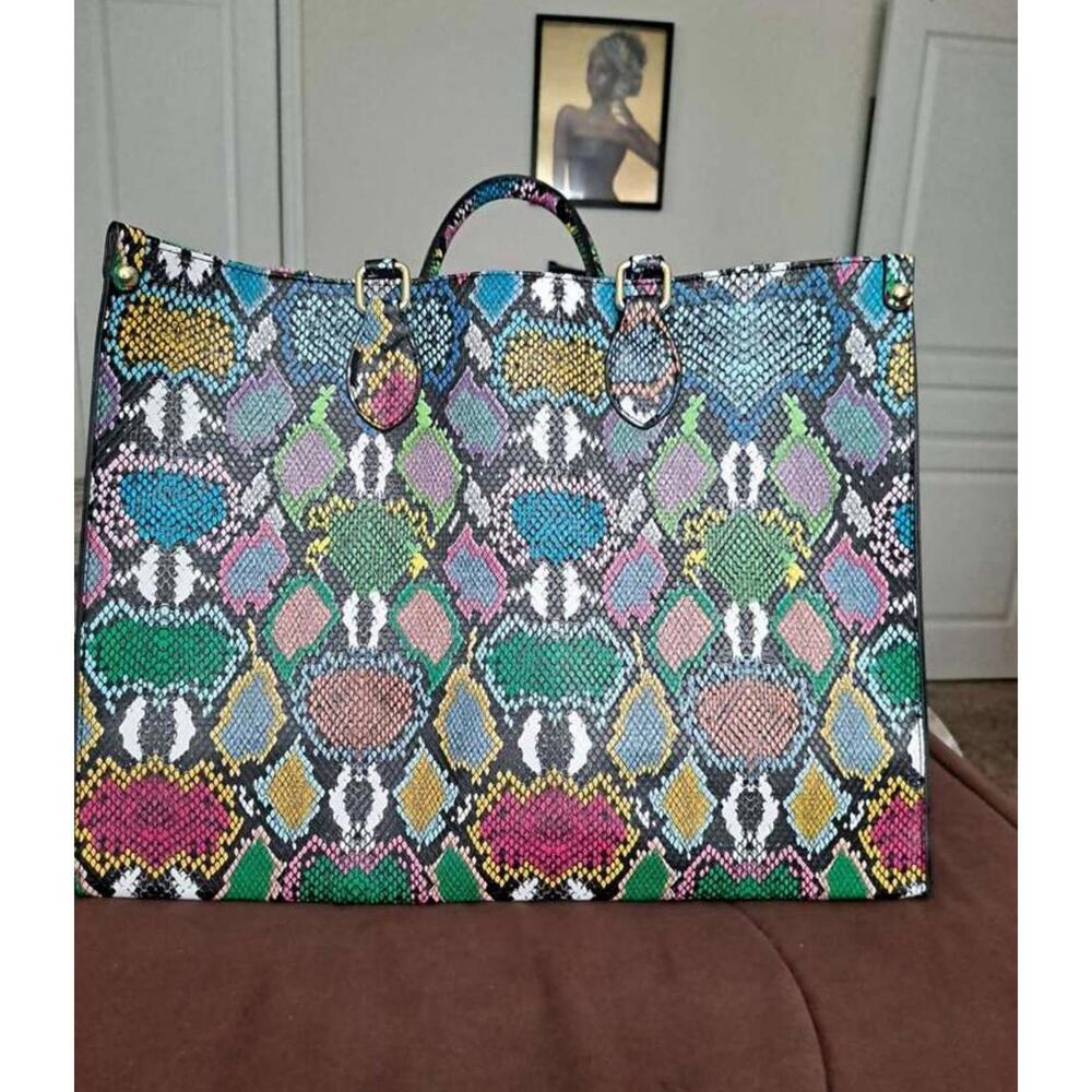 Multicolor Snake-Print Tote Bag - Fashionable Women's Carryall